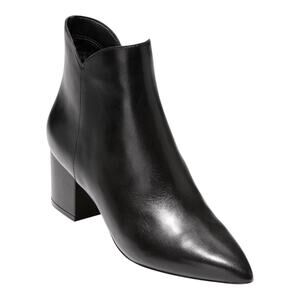 Cole Haan Women's Elyse Leather Pointed Toe Dress Booties Black Size 8